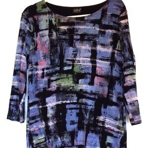 Katina Marie Cotton Knit T Shirt 3/4 Sleeves Size Medium